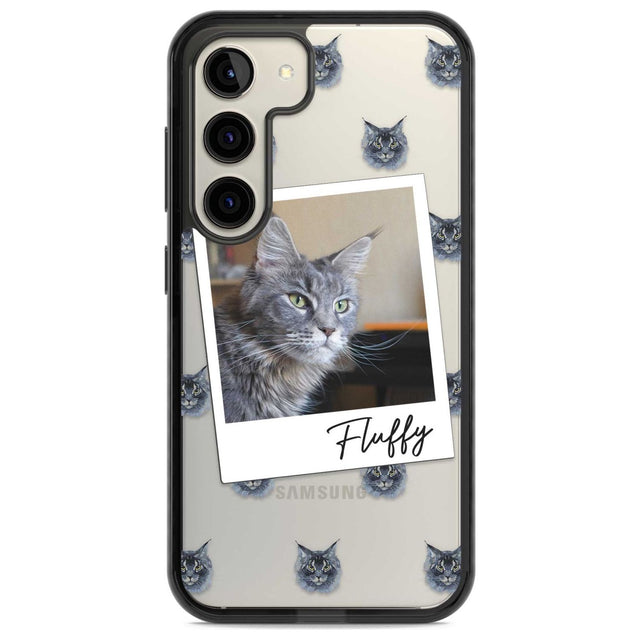 Personalised Maine Coon Photo Custom Phone Case Samsung S22 / Black Impact Case,Samsung S23 / Black Impact Case Blanc Space