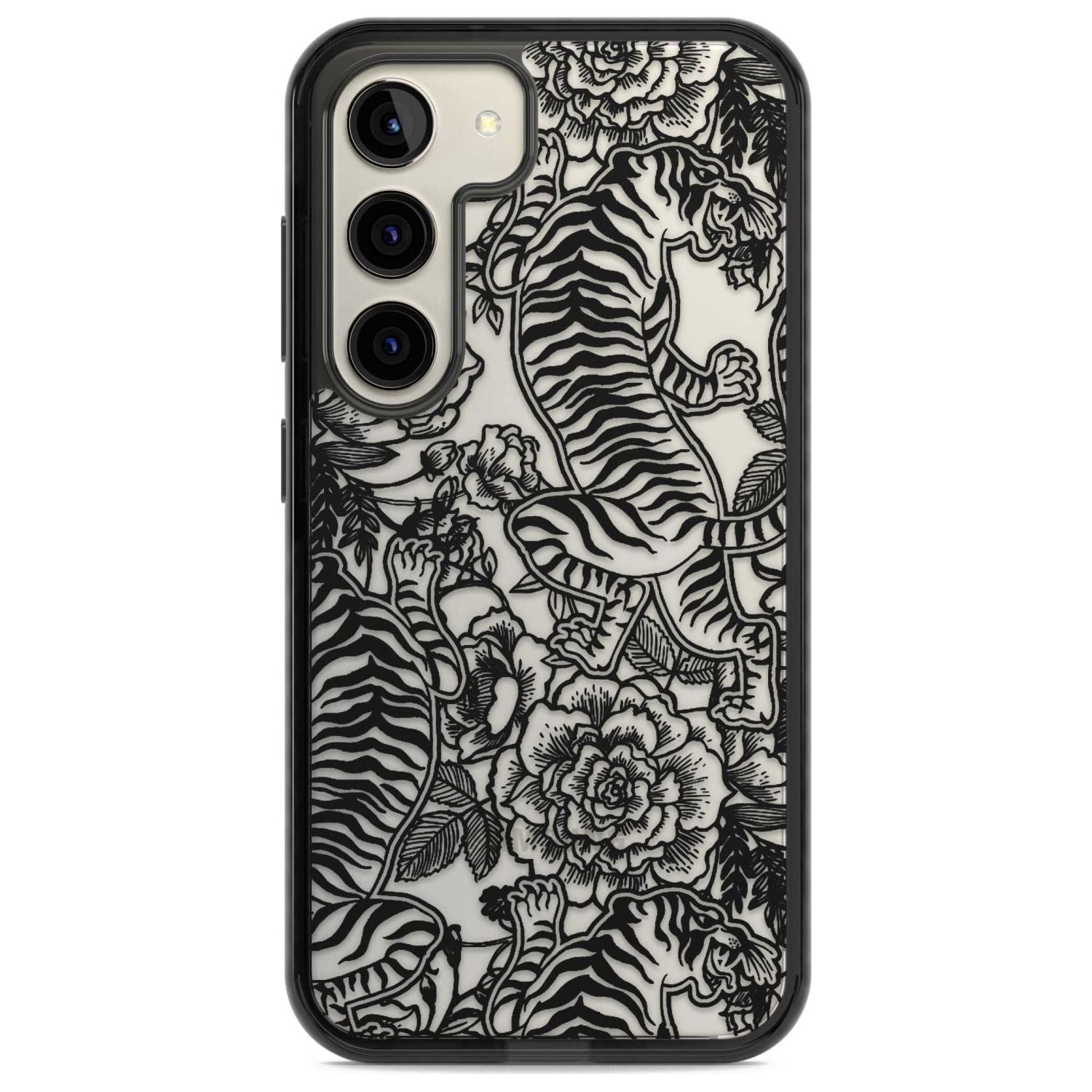 Personalised Chinese Tiger Pattern Custom Phone Case Samsung S22 / Black Impact Case,Samsung S23 / Black Impact Case Blanc Space