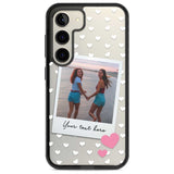 Personalised Instant Film & Hearts Photo Custom Phone Case Samsung S22 / Black Impact Case,Samsung S23 / Black Impact Case Blanc Space