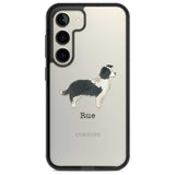 Personalised Border Collie Custom Phone Case Samsung S22 / Black Impact Case,Samsung S23 / Black Impact Case Blanc Space