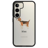 Personalised Hand Painted Beagle Custom Phone Case Samsung S22 / Black Impact Case,Samsung S23 / Black Impact Case Blanc Space