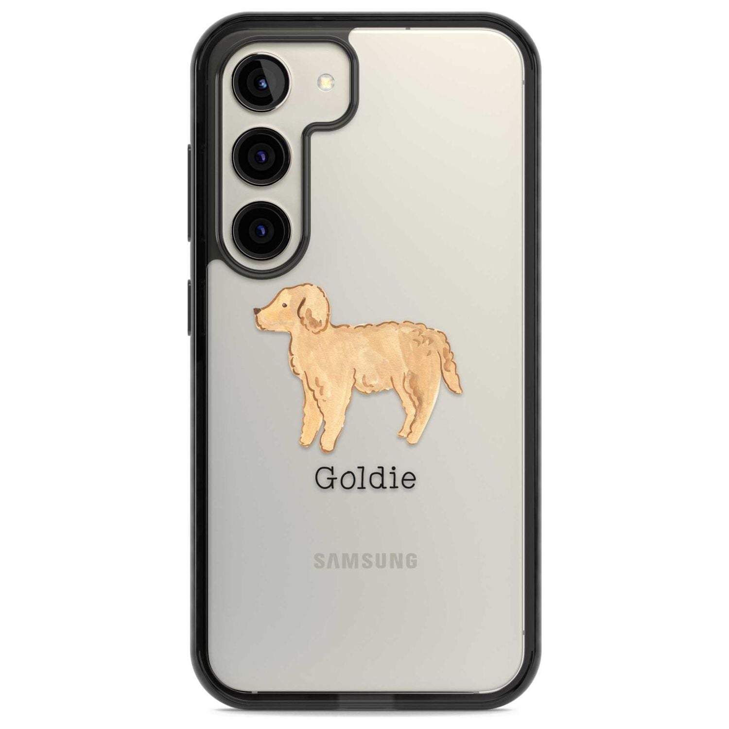 Personalised Hand Painted Goldendoodle Custom Phone Case Samsung S22 / Black Impact Case,Samsung S23 / Black Impact Case Blanc Space