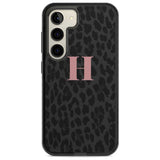 Personalised Small Pink Leopard Monogram Custom Phone Case Samsung S22 / Black Impact Case,Samsung S23 / Black Impact Case Blanc Space