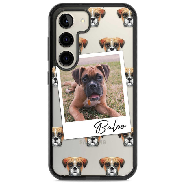 Personalised Boxer - Dog Photo Custom Phone Case Samsung S22 / Black Impact Case,Samsung S23 / Black Impact Case Blanc Space