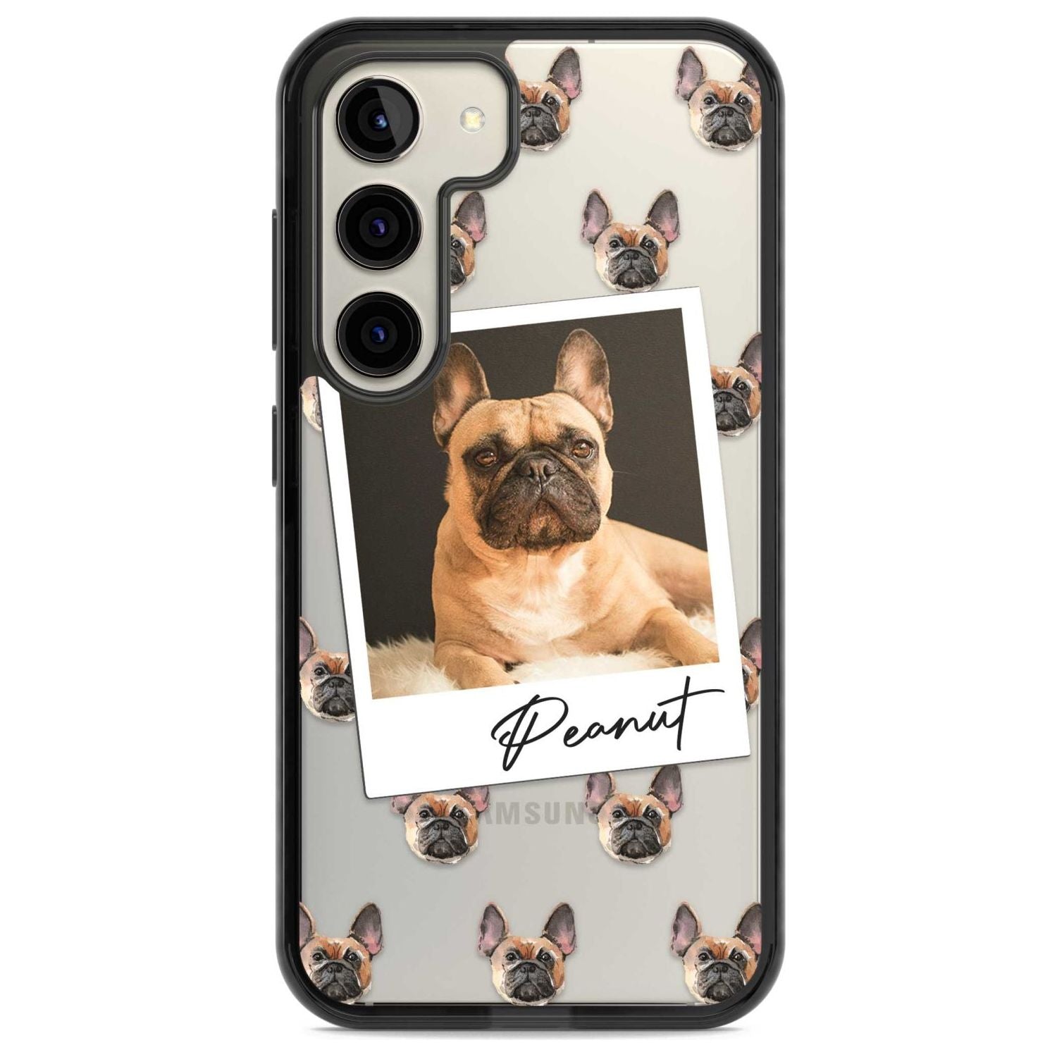 Personalised French Bulldog, Tan - Dog Photo Custom Phone Case Samsung S22 / Black Impact Case,Samsung S23 / Black Impact Case Blanc Space