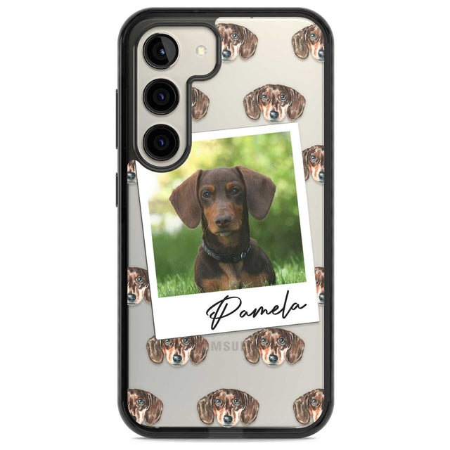 Personalised Dachshund, Brown - Dog Photo Custom Phone Case Samsung S22 / Black Impact Case,Samsung S23 / Black Impact Case Blanc Space
