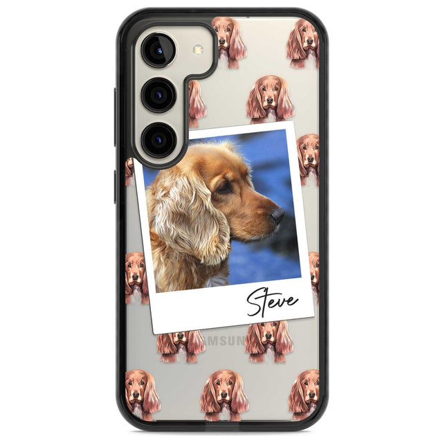 Personalised Cocker Spaniel - Dog Photo Custom Phone Case Samsung S22 / Black Impact Case,Samsung S23 / Black Impact Case Blanc Space