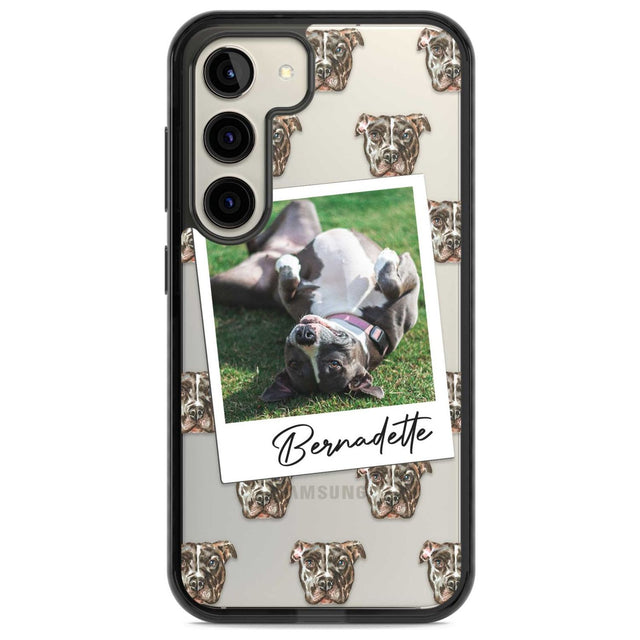 Personalised Staffordshire Bull Terrier - Dog Photo Custom Phone Case Samsung S22 / Black Impact Case,Samsung S23 / Black Impact Case Blanc Space