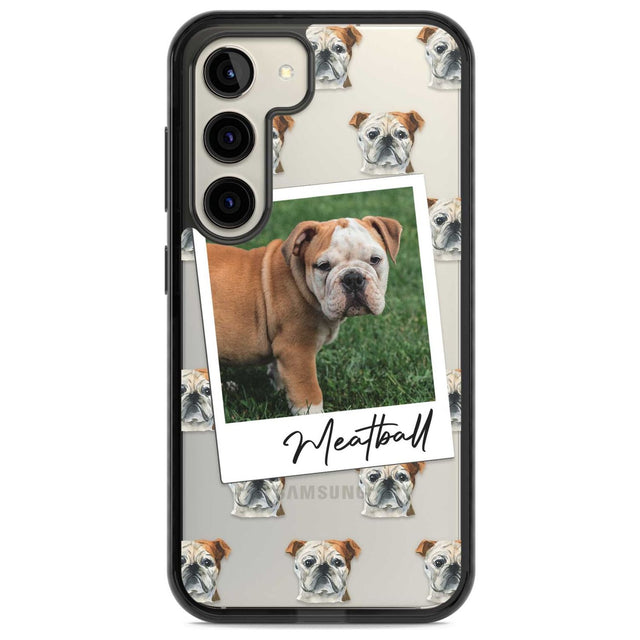 Personalised English Bulldog - Dog Photo Custom Phone Case Samsung S22 / Black Impact Case,Samsung S23 / Black Impact Case Blanc Space