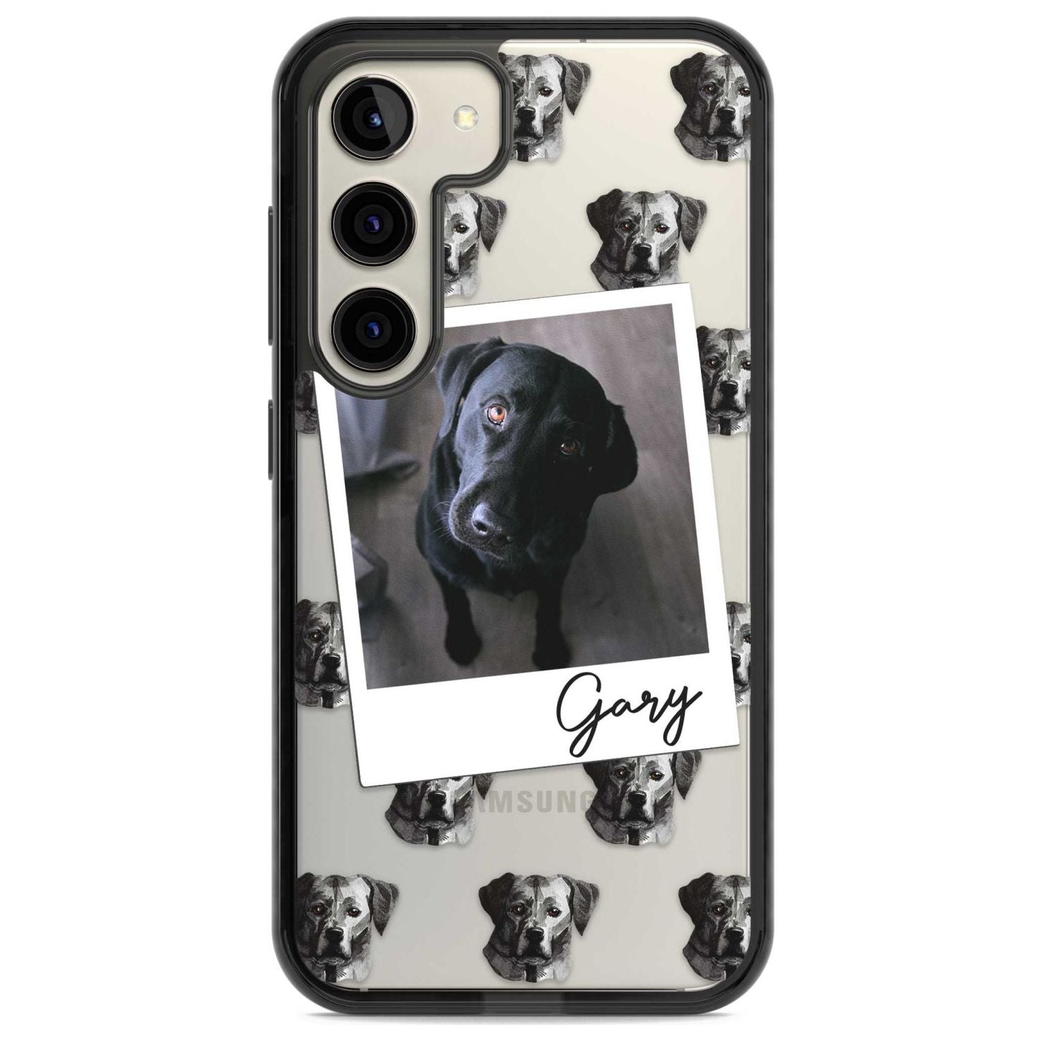 Personalised Labrador, Black - Dog Photo Custom Phone Case Samsung S22 / Black Impact Case,Samsung S23 / Black Impact Case Blanc Space
