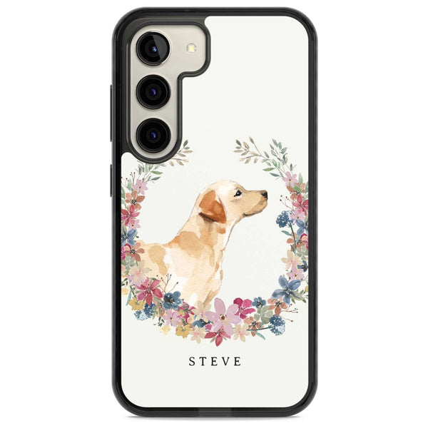 Personalised Yellow Labrador Floral Portrait