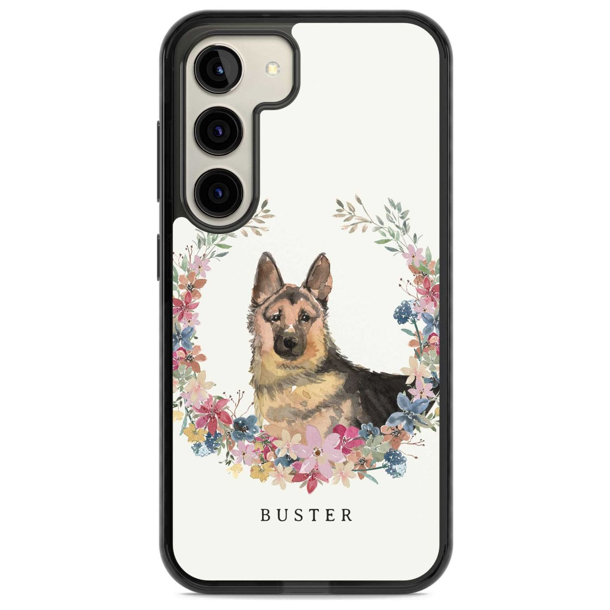 Personalised German Shepherd - Watercolour Dog Portrait Custom Phone Case Samsung S22 / Black Impact Case,Samsung S23 / Black Impact Case Blanc Space