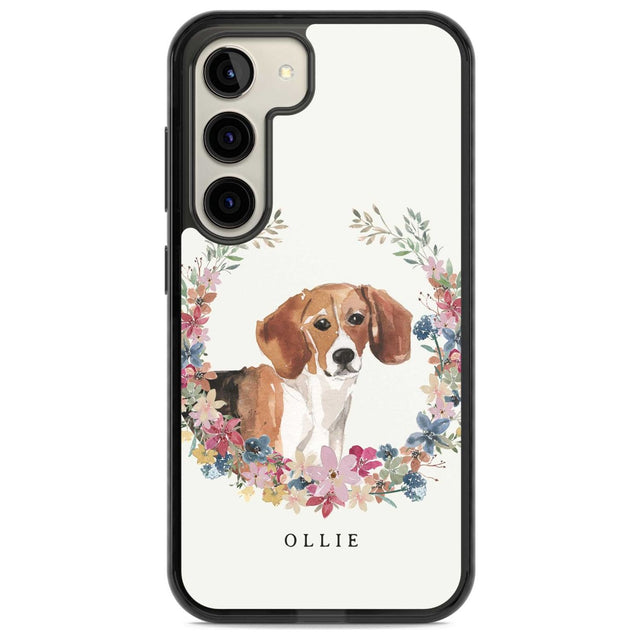 Personalised Beagle - Watercolour Dog Portrait Custom Phone Case Samsung S22 / Black Impact Case,Samsung S23 / Black Impact Case Blanc Space
