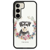 Personalised Miniature Schnauzer - Watercolour Dog Portrait Custom Phone Case Samsung S22 / Black Impact Case,Samsung S23 / Black Impact Case Blanc Space