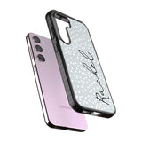 Personalised Vertical Cursive & Dots Custom Phone Case iPhone 15 Pro Max / Black Impact Case,iPhone 15 Plus / Black Impact Case,iPhone 15 Pro / Black Impact Case,iPhone 15 / Black Impact Case,iPhone 15 Pro Max / Impact Case,iPhone 15 Plus / Impact Case,iPhone 15 Pro / Impact Case,iPhone 15 / Impact Case,iPhone 15 Pro Max / Magsafe Black Impact Case,iPhone 15 Plus / Magsafe Black Impact Case,iPhone 15 Pro / Magsafe Black Impact Case,iPhone 15 / Magsafe Black Impact Case,iPhone 14 Pro Max / Black Impact Case,