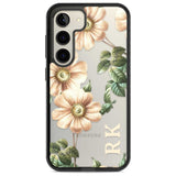 Personalised Clear Vintage Floral Cream Anemones Custom Phone Case Samsung S22 / Black Impact Case,Samsung S23 / Black Impact Case Blanc Space