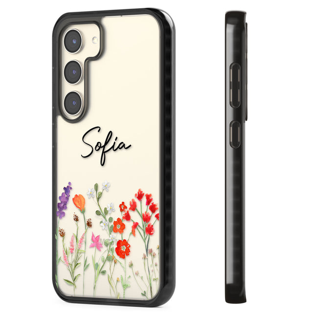 Personalised Spring Wildflowers Impact Phone Case for Samsung Galaxy S24, Samsung Galaxy S23, Samsung Galaxy S22