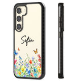 Personalised Buterflies & Wildflowers Impact Phone Case for Samsung Galaxy S24, Samsung Galaxy S23, Samsung Galaxy S22