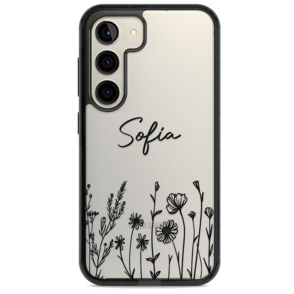 Personalised Black Wildflowers