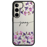 Personalised Purple Violets Custom Phone Case Samsung S22 / Black Impact Case,Samsung S23 / Black Impact Case Blanc Space