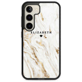 Personalised White & Gold Swirl Marble Custom Phone Case Samsung S22 / Black Impact Case,Samsung S23 / Black Impact Case Blanc Space