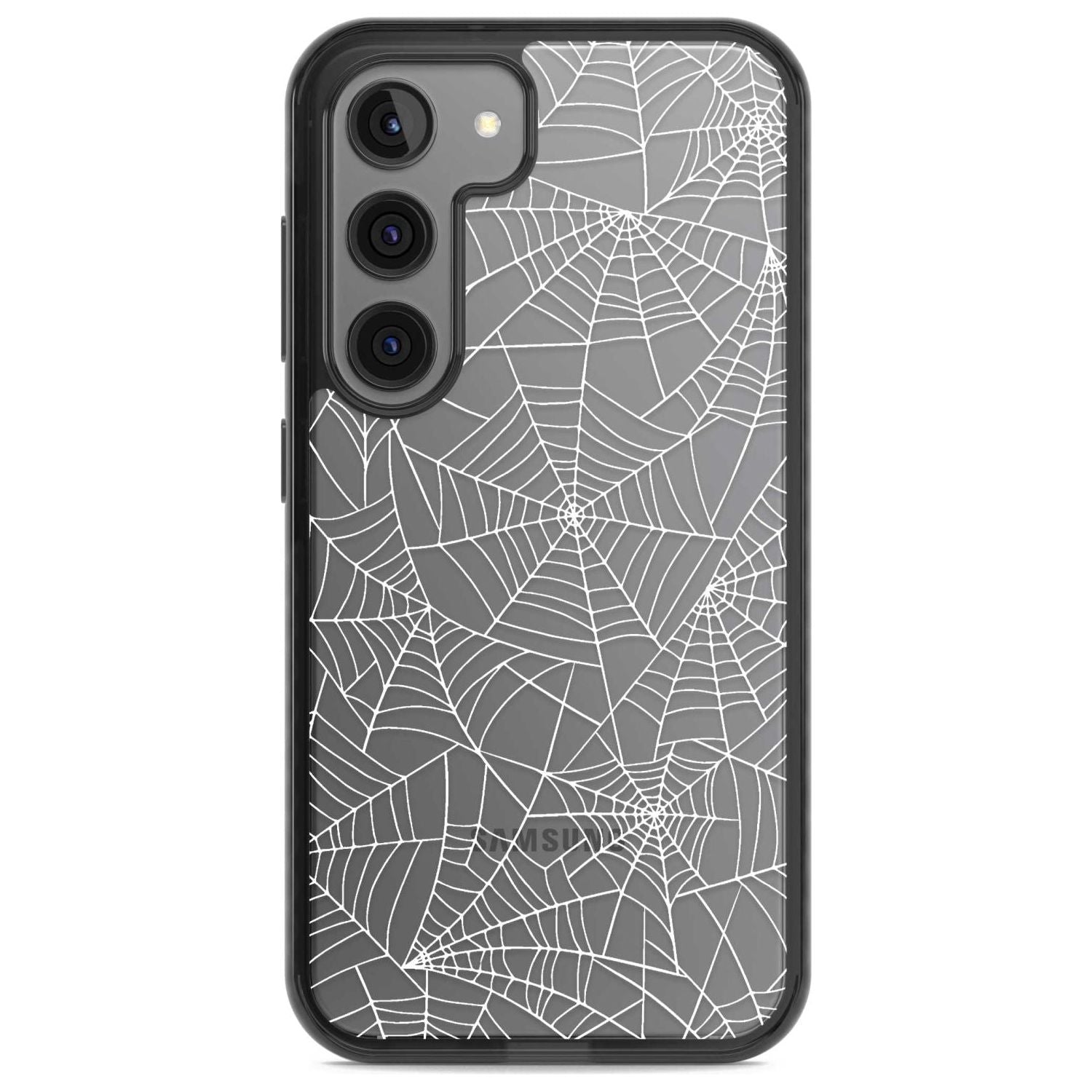 Personalised Spider Web Pattern Custom Phone Case Samsung S22 / Black Impact Case,Samsung S23 / Black Impact Case Blanc Space