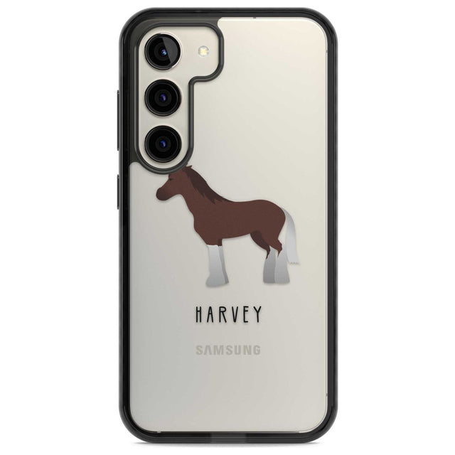 Personalised Brown Horse Custom Phone Case Samsung S22 / Black Impact Case,Samsung S23 / Black Impact Case Blanc Space