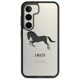 Personalised Black Horse Custom Phone Case Samsung S22 / Black Impact Case,Samsung S23 / Black Impact Case Blanc Space