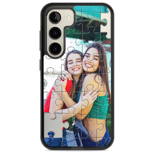 Personalised Jigsaw Puzzle Photo Custom Phone Case Samsung S22 / Black Impact Case,Samsung S23 / Black Impact Case Blanc Space