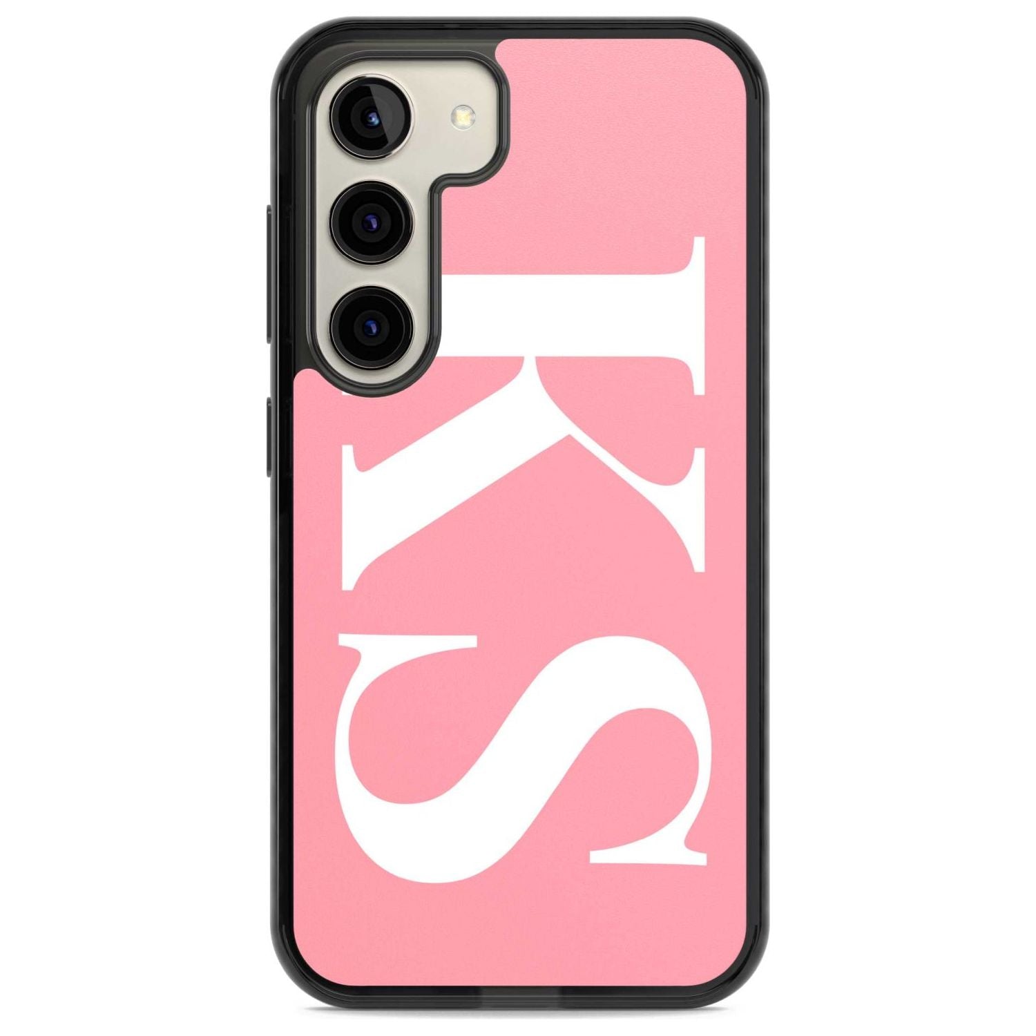 Personalised White & Pink Letters Custom Phone Case Samsung S22 / Black Impact Case,Samsung S23 / Black Impact Case Blanc Space