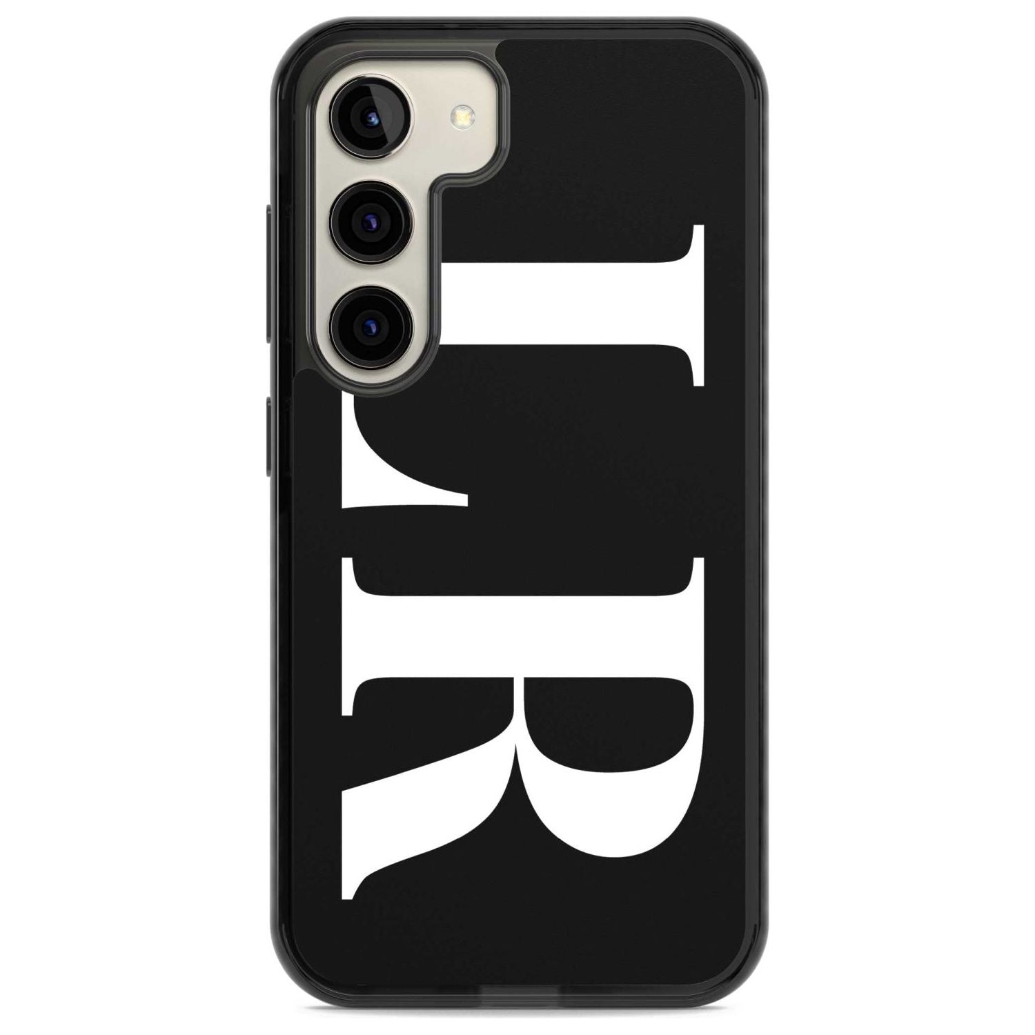 Personalised White & Black Letters Custom Phone Case Samsung S22 / Black Impact Case,Samsung S23 / Black Impact Case Blanc Space