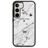 Personalised Black & White Marble Texture Custom Phone Case Samsung S22 / Black Impact Case,Samsung S23 / Black Impact Case Blanc Space