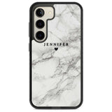 Personalised Classic Grey Marble Custom Phone Case Samsung S22 / Black Impact Case,Samsung S23 / Black Impact Case Blanc Space