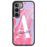 Personalised Pink & Purple - Marble Custom Phone Case Samsung S22 / Black Impact Case,Samsung S23 / Black Impact Case Blanc Space