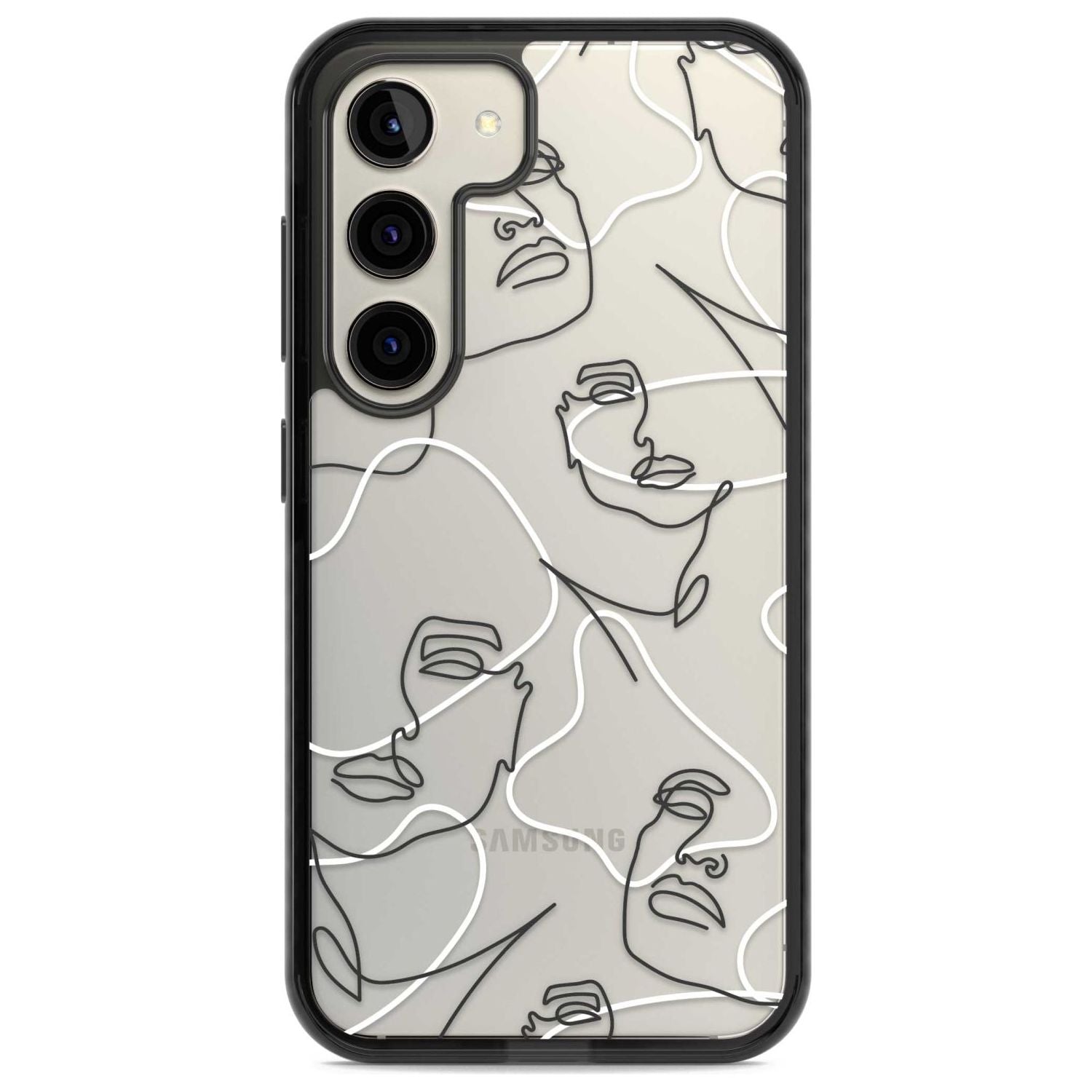Personalised Abstract Faces Custom Phone Case Samsung S22 / Black Impact Case,Samsung S23 / Black Impact Case Blanc Space