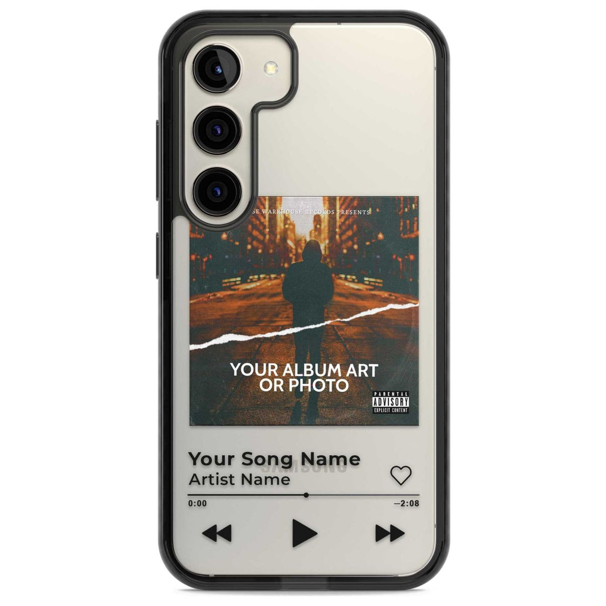 Personalised Album Art Custom Phone Case Samsung S22 / Black Impact Case,Samsung S23 / Black Impact Case Blanc Space