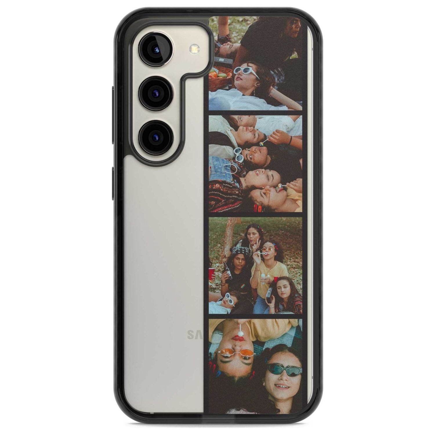 Personalised Photo Strip Custom Phone Case Samsung S22 / Black Impact Case,Samsung S23 / Black Impact Case Blanc Space