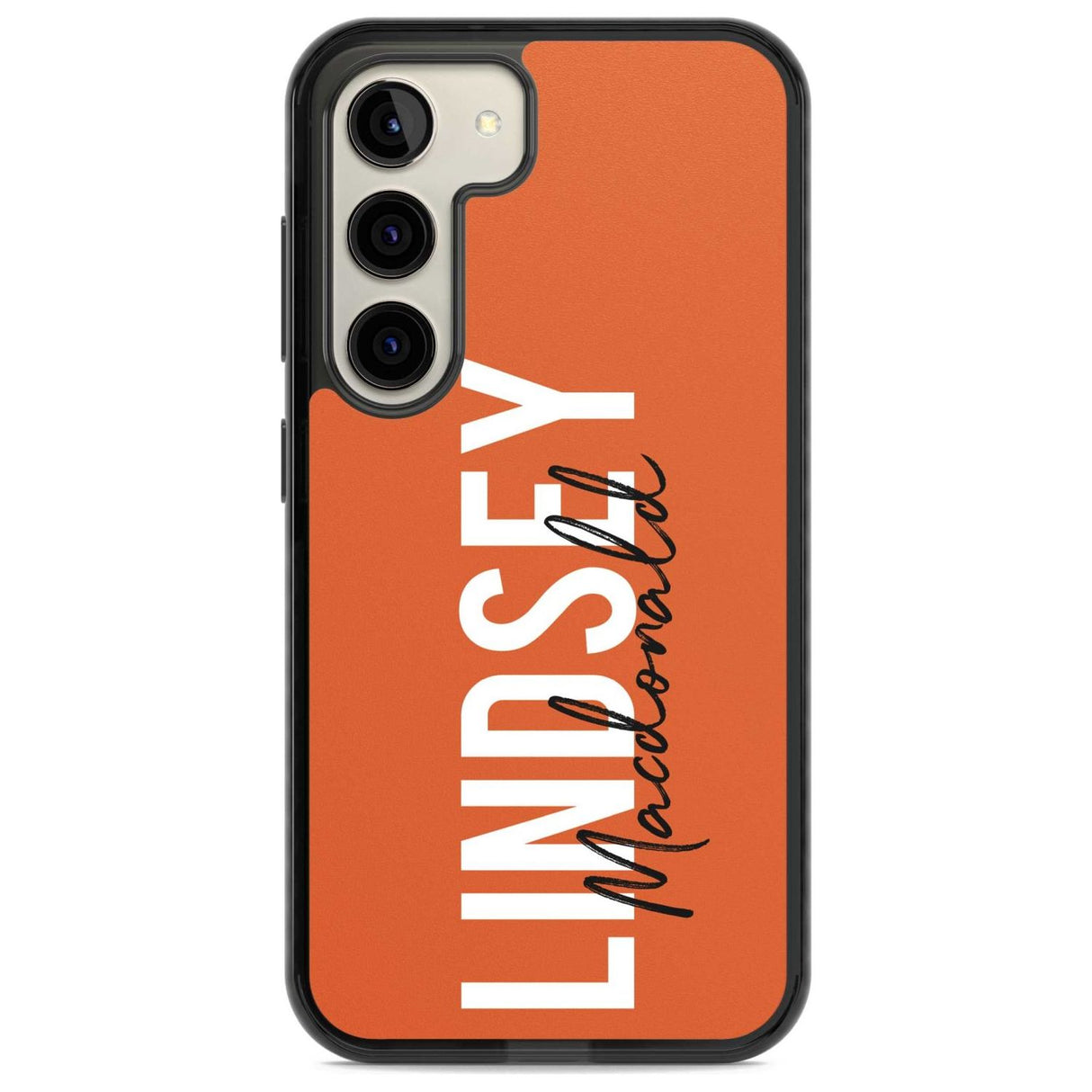 Personalised Bold Name: Orange Custom Phone Case Samsung S22 / Black Impact Case,Samsung S23 / Black Impact Case Blanc Space