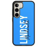 Personalised Bold Name: Blue Custom Phone Case Samsung S22 / Black Impact Case,Samsung S23 / Black Impact Case Blanc Space