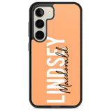 Personalised Bold Name: Peach Custom Phone Case Samsung S22 / Black Impact Case,Samsung S23 / Black Impact Case Blanc Space