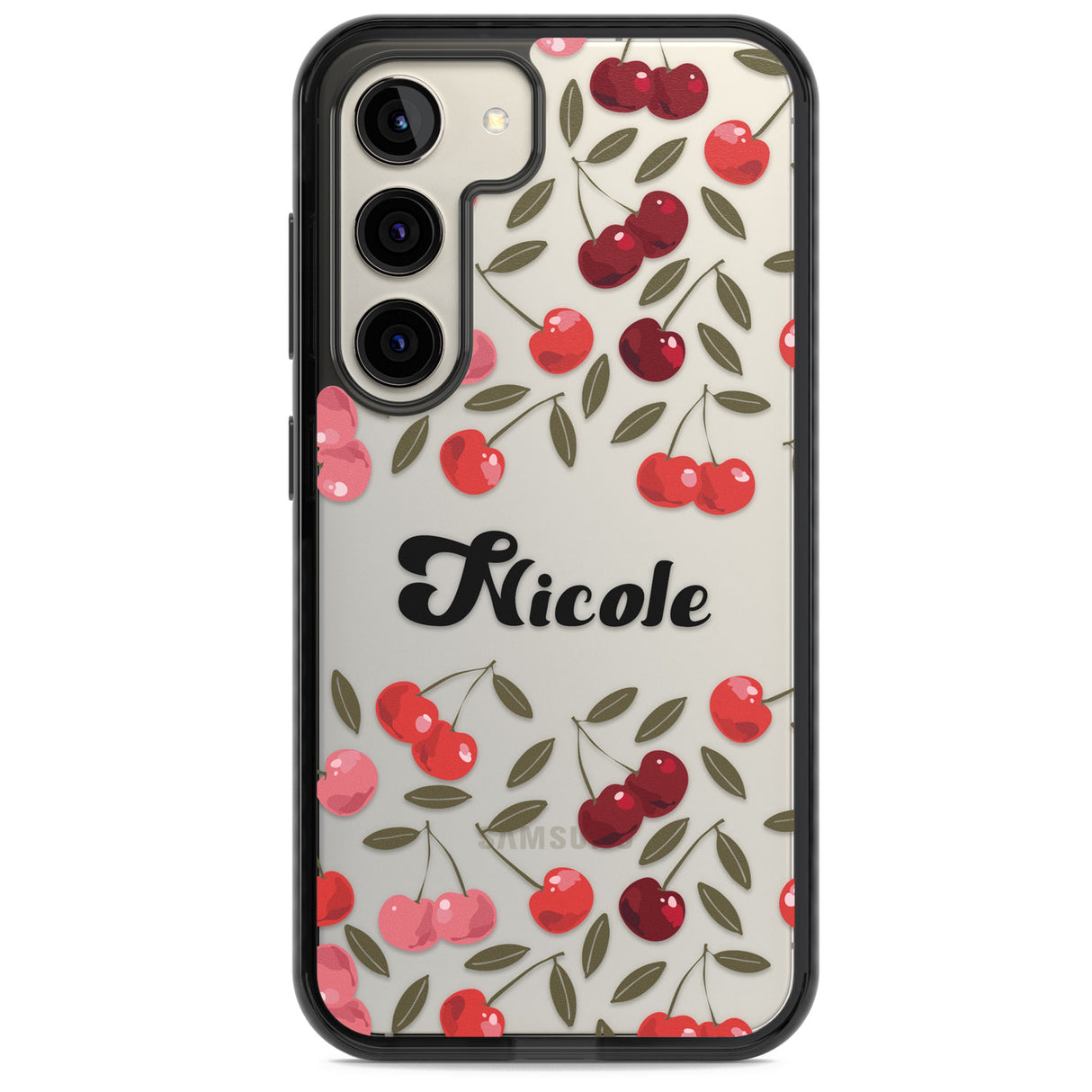Personalised Cherry Pattern Impact Phone Case for Samsung Galaxy S24, Samsung Galaxy S23, Samsung Galaxy S22