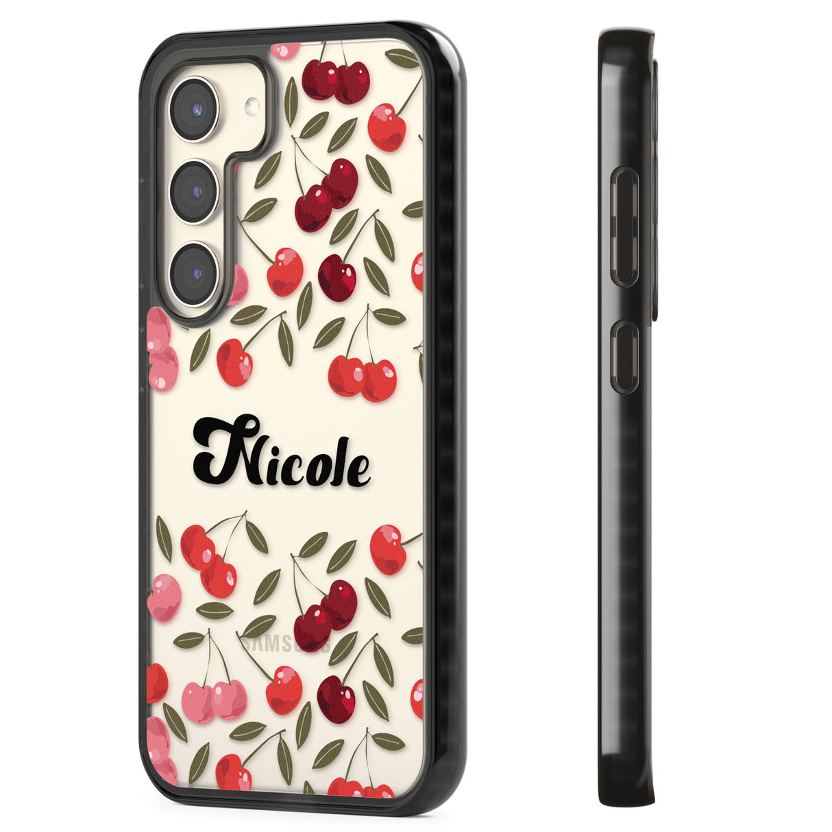Personalised Cherry Pattern Impact Phone Case for Samsung Galaxy S24, Samsung Galaxy S23, Samsung Galaxy S22