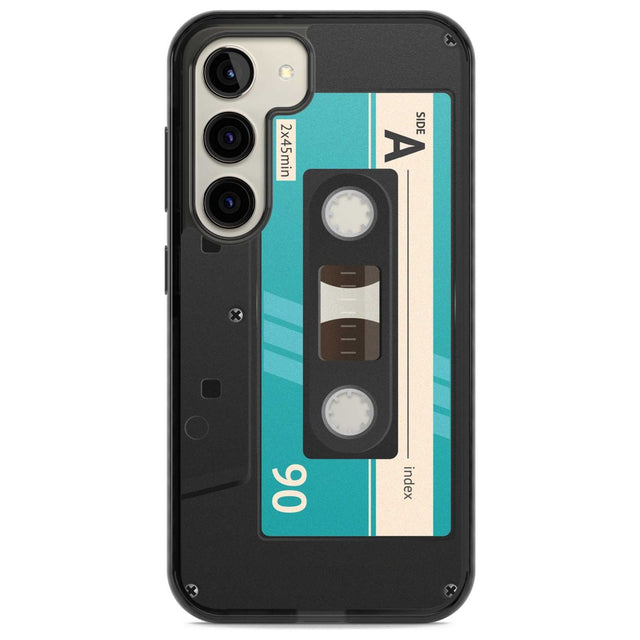 Personalised Dark Cassette Custom Phone Case Samsung S22 / Black Impact Case,Samsung S23 / Black Impact Case Blanc Space