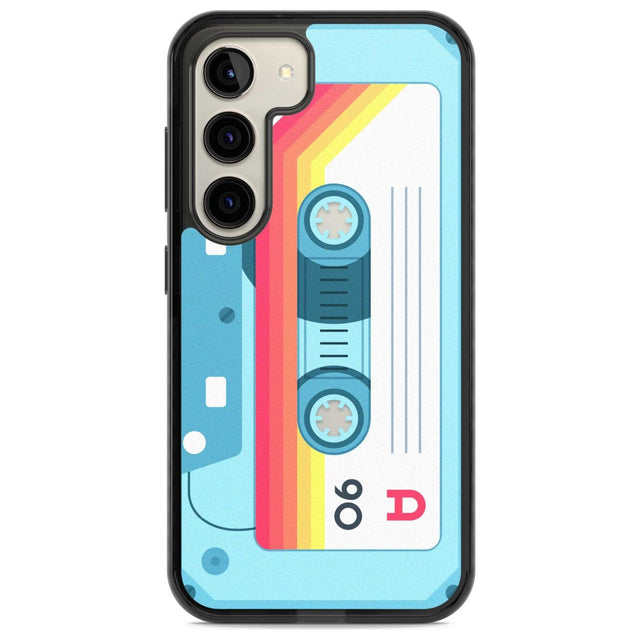 Personalised Sporty Cassette Custom Phone Case Samsung S22 / Black Impact Case,Samsung S23 / Black Impact Case Blanc Space