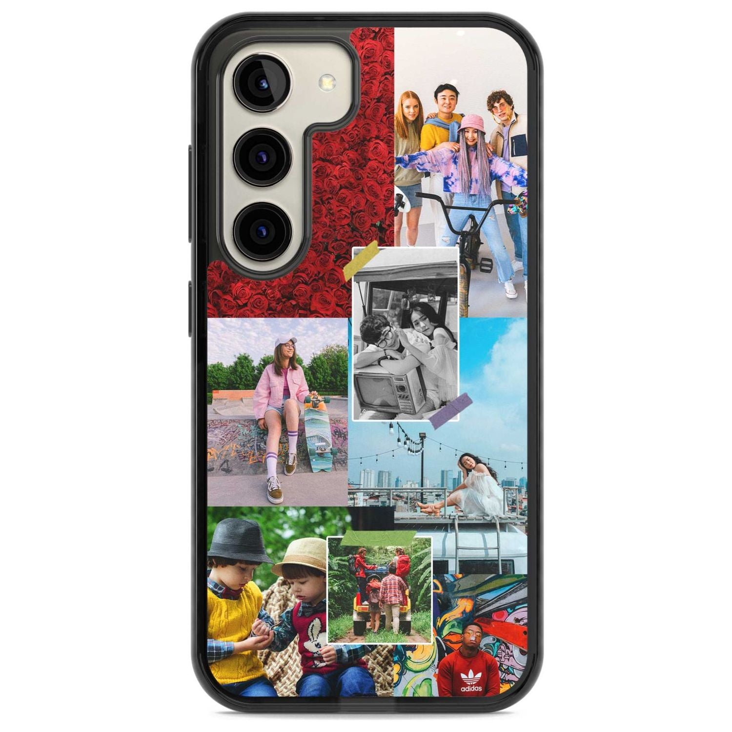 Personalised Photo Collage Custom Phone Case Samsung S22 / Black Impact Case,Samsung S23 / Black Impact Case Blanc Space