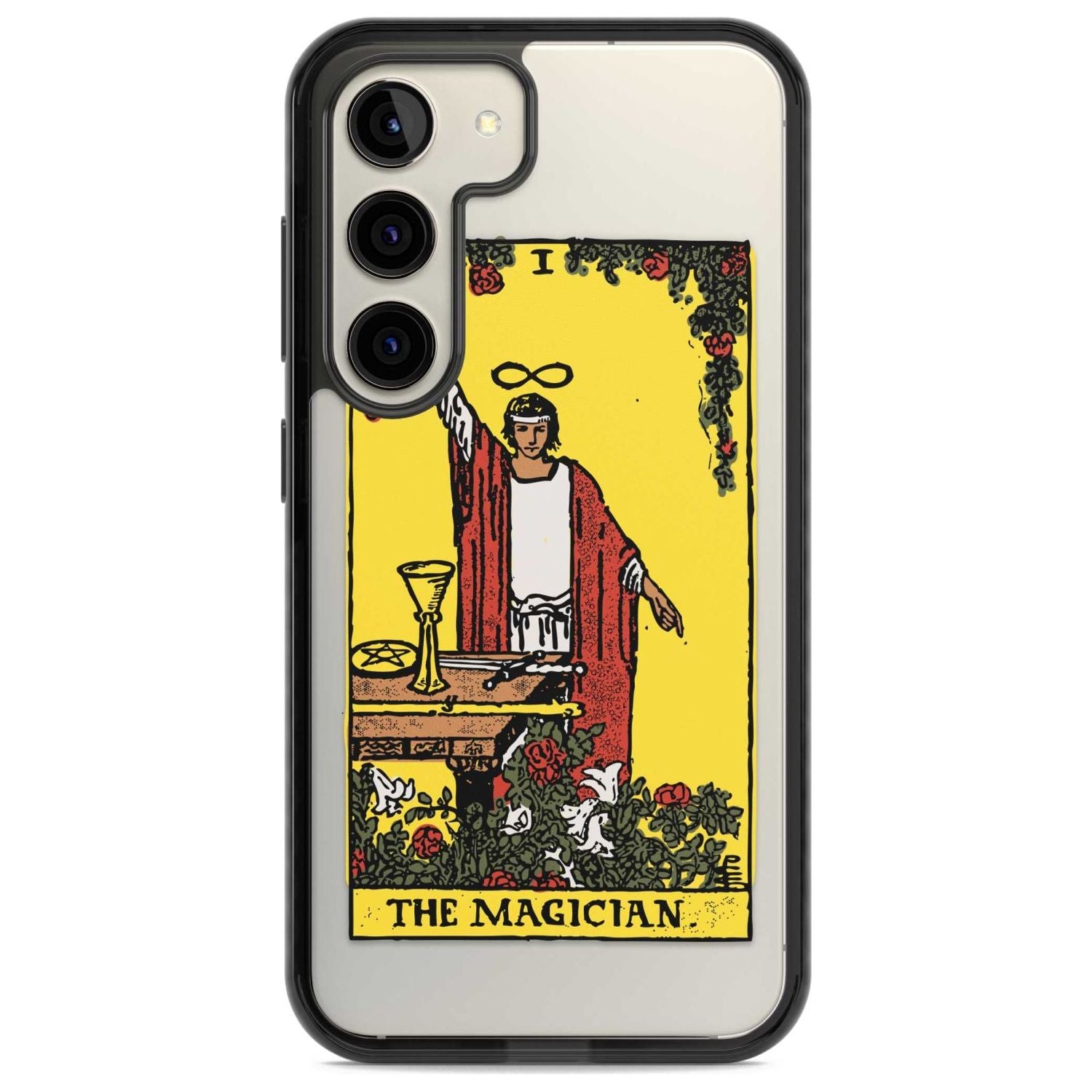 Personalised The Magician Tarot Card - Colour Phone Case Samsung S22 / Black Impact Case,Samsung S23 / Black Impact Case Blanc Space