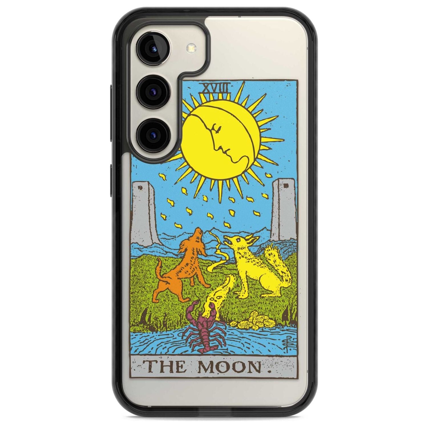 Personalised The Moon Tarot Card - Colour Custom Phone Case Samsung S22 / Black Impact Case,Samsung S23 / Black Impact Case Blanc Space