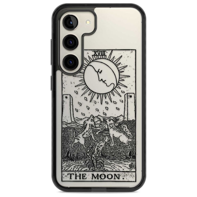 Personalised The Moon Tarot Card - Transparent Custom Phone Case Samsung S22 / Black Impact Case,Samsung S23 / Black Impact Case Blanc Space