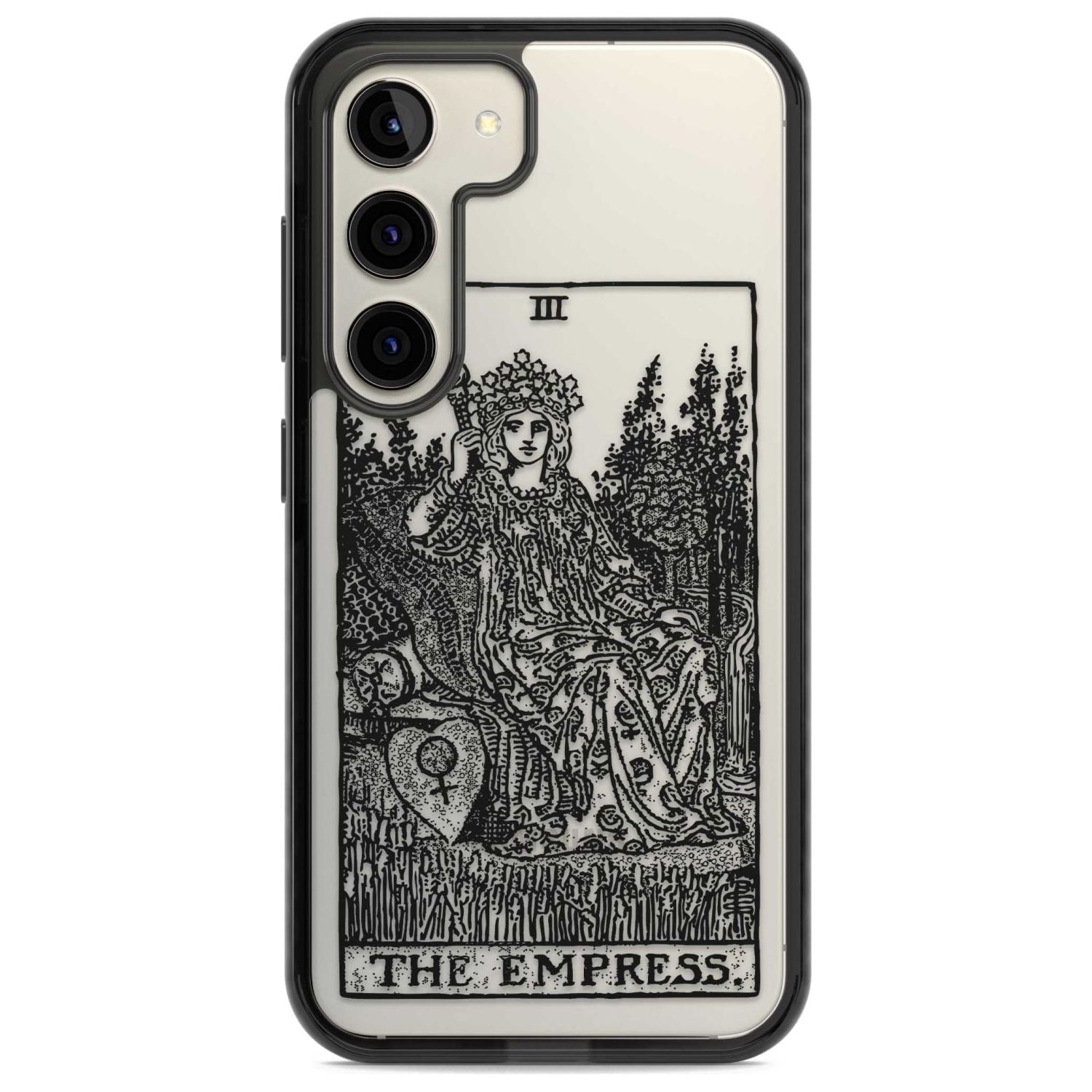 Personalised The Empress Tarot Card - Transparent Custom Phone Case Samsung S22 / Black Impact Case,Samsung S23 / Black Impact Case Blanc Space