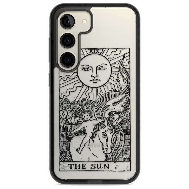 Personalised The Sun Tarot Card - Transparent Custom Phone Case Samsung S22 / Black Impact Case,Samsung S23 / Black Impact Case Blanc Space